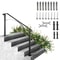Flexible Porch Railing Black Transitional Handrails For Concrete Steps Or Wooden Stairs 45 Step Mat 1