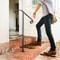 Single Post Wrought Iron Handrail, Matte Gray Outdoor Stair Railing for Concrete or Wooden Steps, Porch or Garden Safety