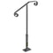 Single Post Wrought Iron Handrail, Matte Gray Outdoor Stair Railing for Concrete or Wooden Steps, Porch or Garden Safety