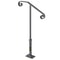 Single Post Wrought Iron Handrail, Matte Gray Outdoor Stair Railing for Concrete or Wooden Steps, Porch or Garden Safety