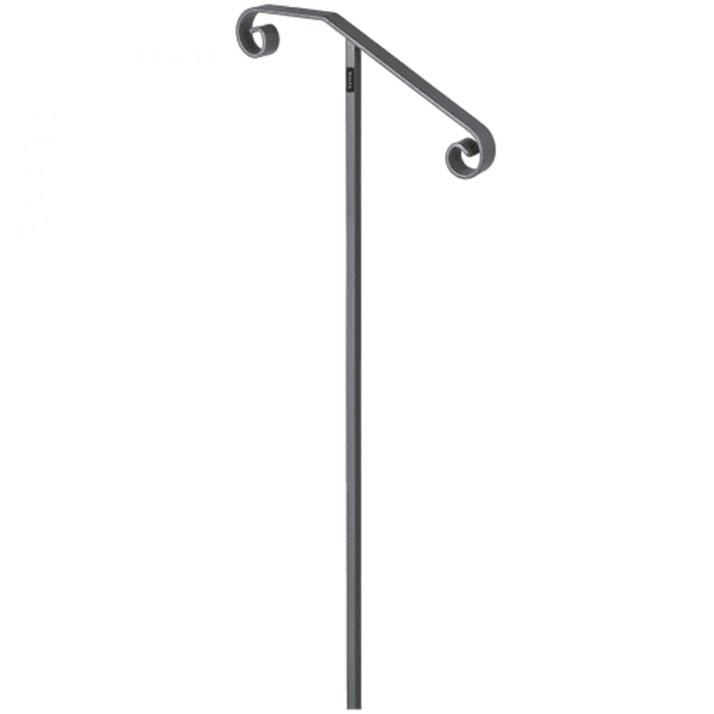 Single Post Handrail Wrought Iron Post Mount Step Grab Rail Fits 1 Or 2 Steps GroundMounted Long Po 9