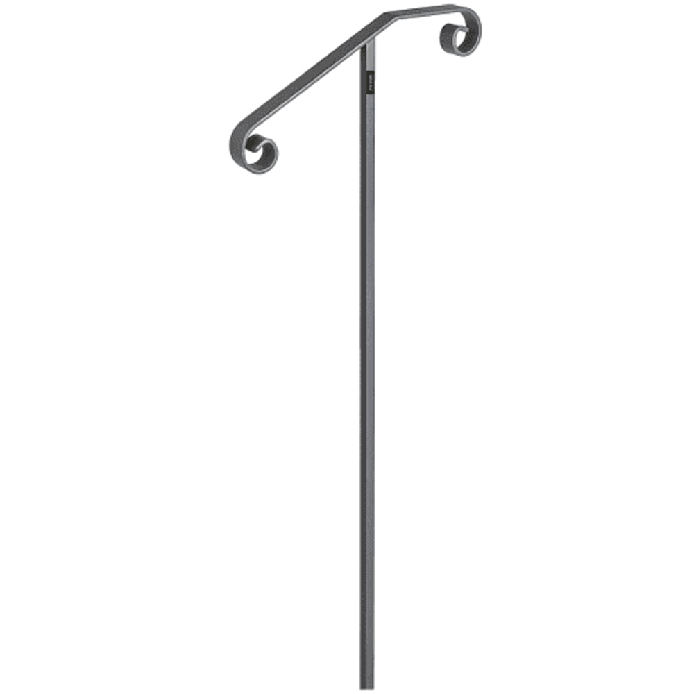 Single Post Handrail Wrought Iron Post Mount Step Grab Rail Fits 1 Or 2 Steps GroundMounted Long Po 10