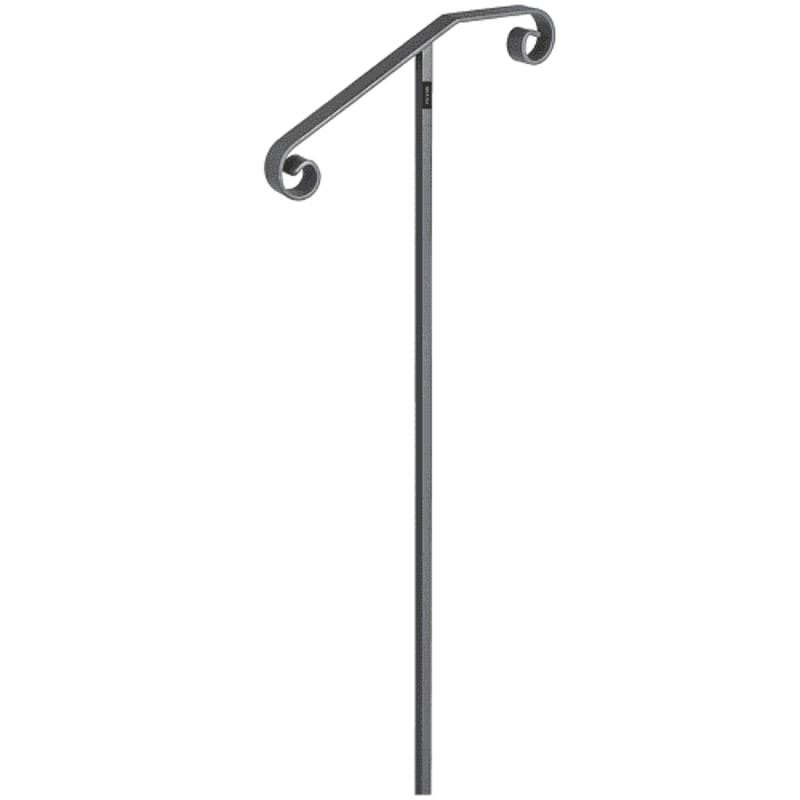 Single Post Handrail Wrought Iron Post Mount Step Grab Rail Fits 1 Or 2 Steps GroundMounted Long Po 10