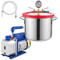 Stainless Steel Degassing Chamber 57L Vacuum Chamber Kit With 25 CFM Vacuum Pump Ideal For Silicone 1