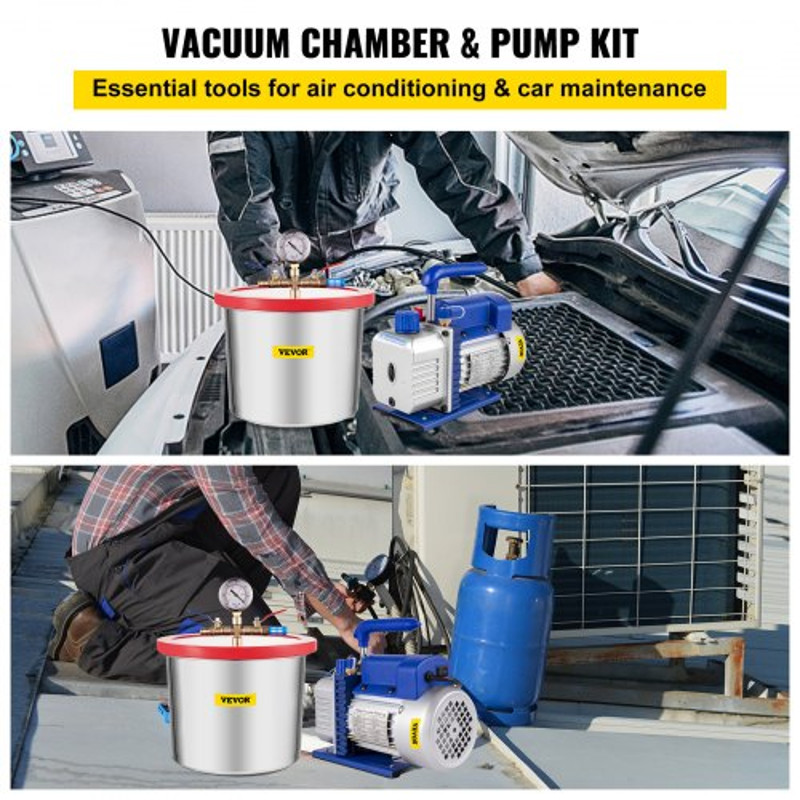 2Gallon Vacuum Chamber Kit With 5 CFM Pump Features Acrylic Lid For Easy Observation 2