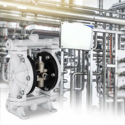 air-operated double diaphragm pump with ptfe diaphragm, handles petroleum, diesel & oil (1/2" ports, 13 gpm, 100 psi)