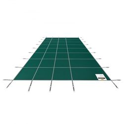 16x32 ft pool safety cover, heavy-duty green mesh winter cover for in-ground pools