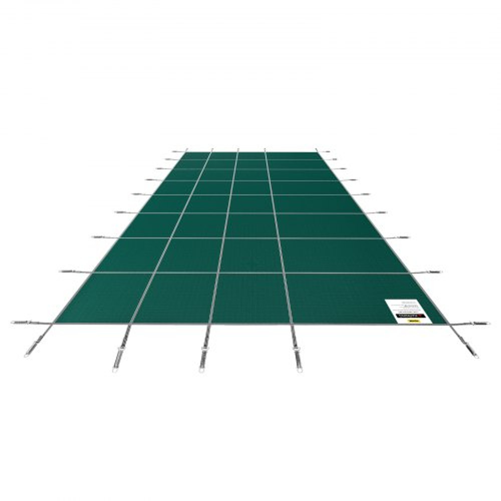 18x32ft Rectangle Inground Safety Pool Cover Green Mesh Solid Winter Cover For Swimming Pools 7