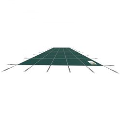 rectangle inground safety pool cover, green mesh solid swimming pool winter safety cover for enhanced protection