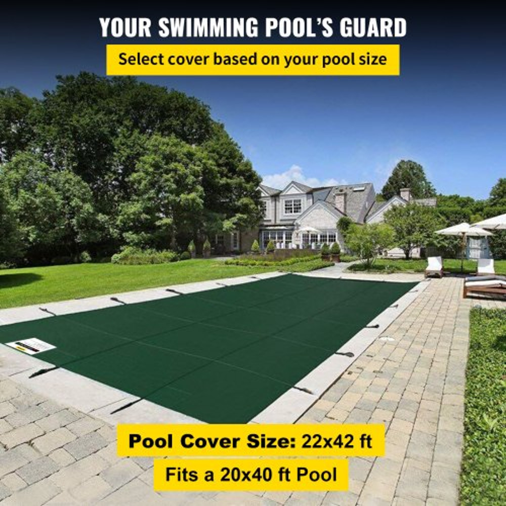 20x40 Ft Rectangle Inground Safety Pool Cover Green Mesh Solid Winter Cover For Swimming Pools 2