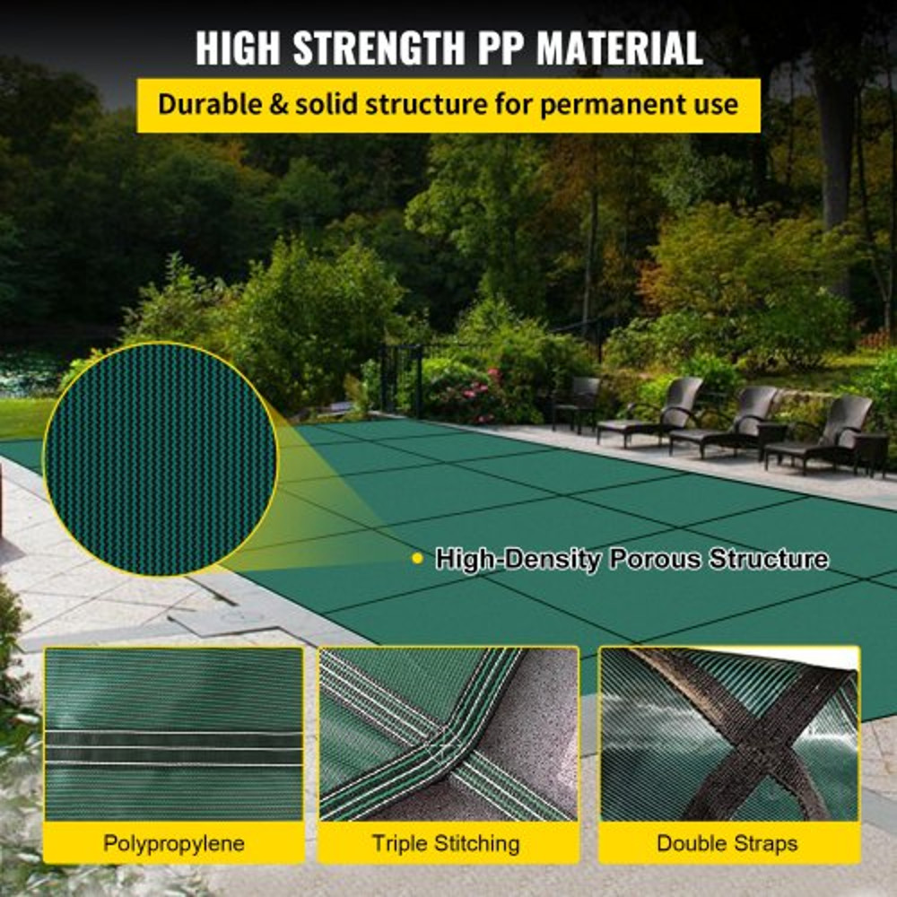 20x40 Ft Rectangle Inground Safety Pool Cover Green Mesh Solid Winter Cover For Swimming Pools 3