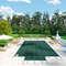20x40ft Green Mesh Pool Cover with 4x8ft Center & End Steps, Solid Winter Safety Cover for Inground Swimming Pools