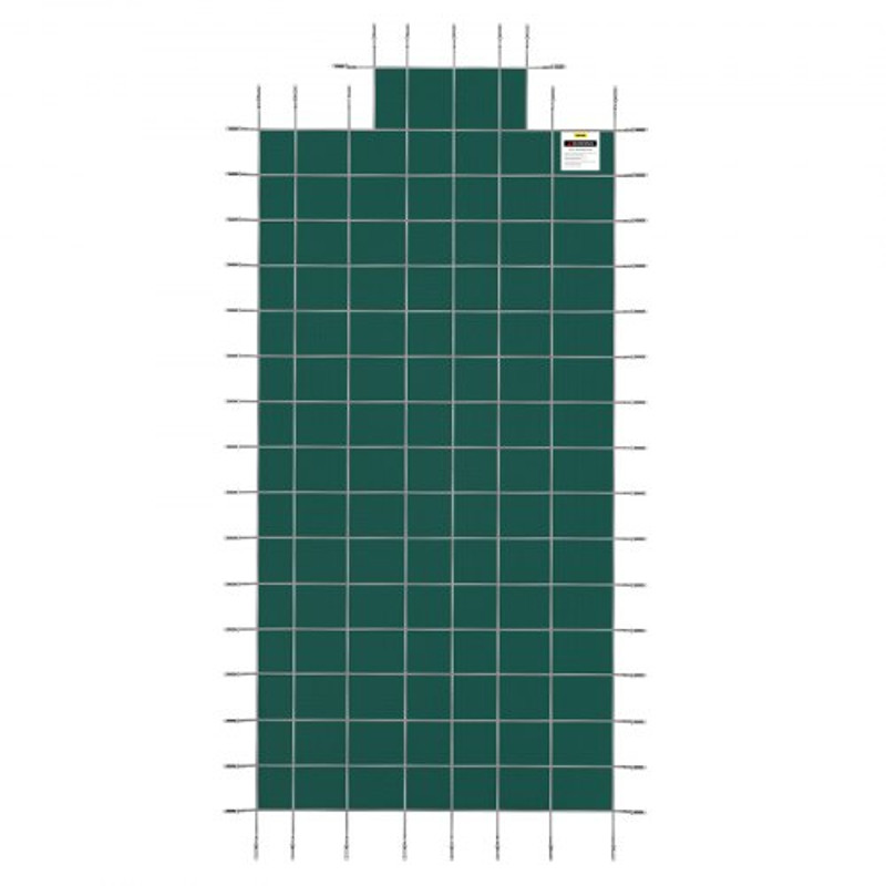 20x40ft Green Mesh Pool Cover with 4x8ft Center & End Steps, Solid Winter Safety Cover for Inground Swimming Pools