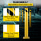 Steel Safety Bollard, Yellow Powder-Coated Pipe Barrier with Anchor Bolts, Ideal Safety Barrier Bollard for Parking