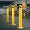 Steel Safety Bollard, Yellow Powder-Coated Pipe Barrier with Anchor Bolts, Ideal Safety Barrier Bollard for Parking