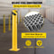 Heavy-Duty Steel Safety Bollard, Yellow Powder Coat Pipe Safety Barrier with Anchor Bolts, Ideal for High-Traffic Zones