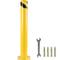 Heavy-Duty Steel Safety Bollard, Yellow Powder Coat Pipe Safety Barrier with Anchor Bolts, Ideal for High-Traffic Zones
