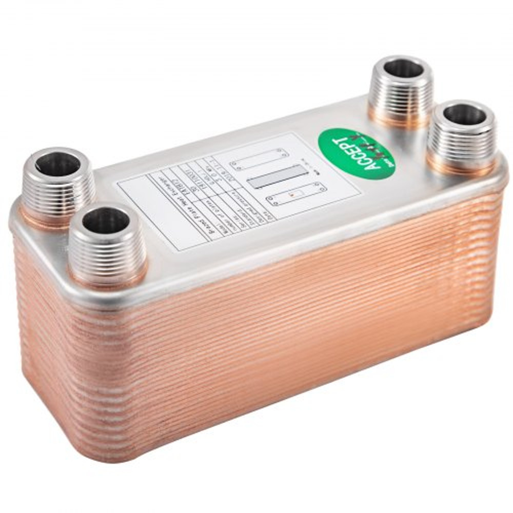 B1230 Brazed Plate Heat Exchanger 30 Plates 316L Stainless Steel 34 MPT Ports For Efficient Hydroni 0
