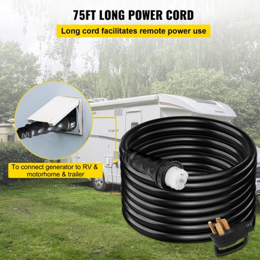 50 Amp Generator Power Cord 75Ft HeavyDuty 6AWG3C8AWG1C Extension Cord With N1450P SS250R 4