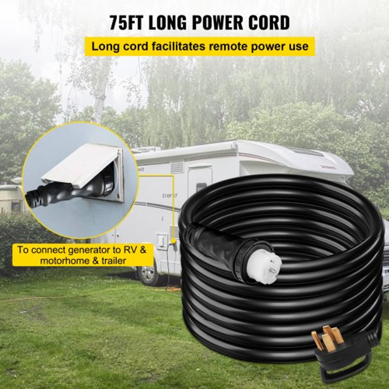 50 Amp Generator Power Cord 75Ft HeavyDuty 6AWG3C8AWG1C Extension Cord With N1450P SS250R 4