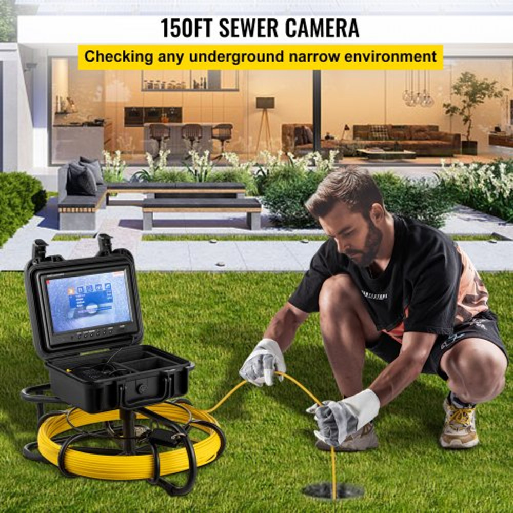 150ft Industrial Endoscope Camera With 9 LCD HD Sewer  Drain Inspection Camera For Home Wall Duct D 2