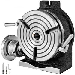 8" rotary table for milling machine, mt-3 rotary table with 360-degree precision for horizontal & vertical milling