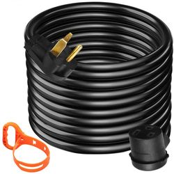 heavy-duty 50ft welding extension cord, 40amp 8 gauge power cable with nema 6-50p/r plugs for mig, tig, plasma cutting