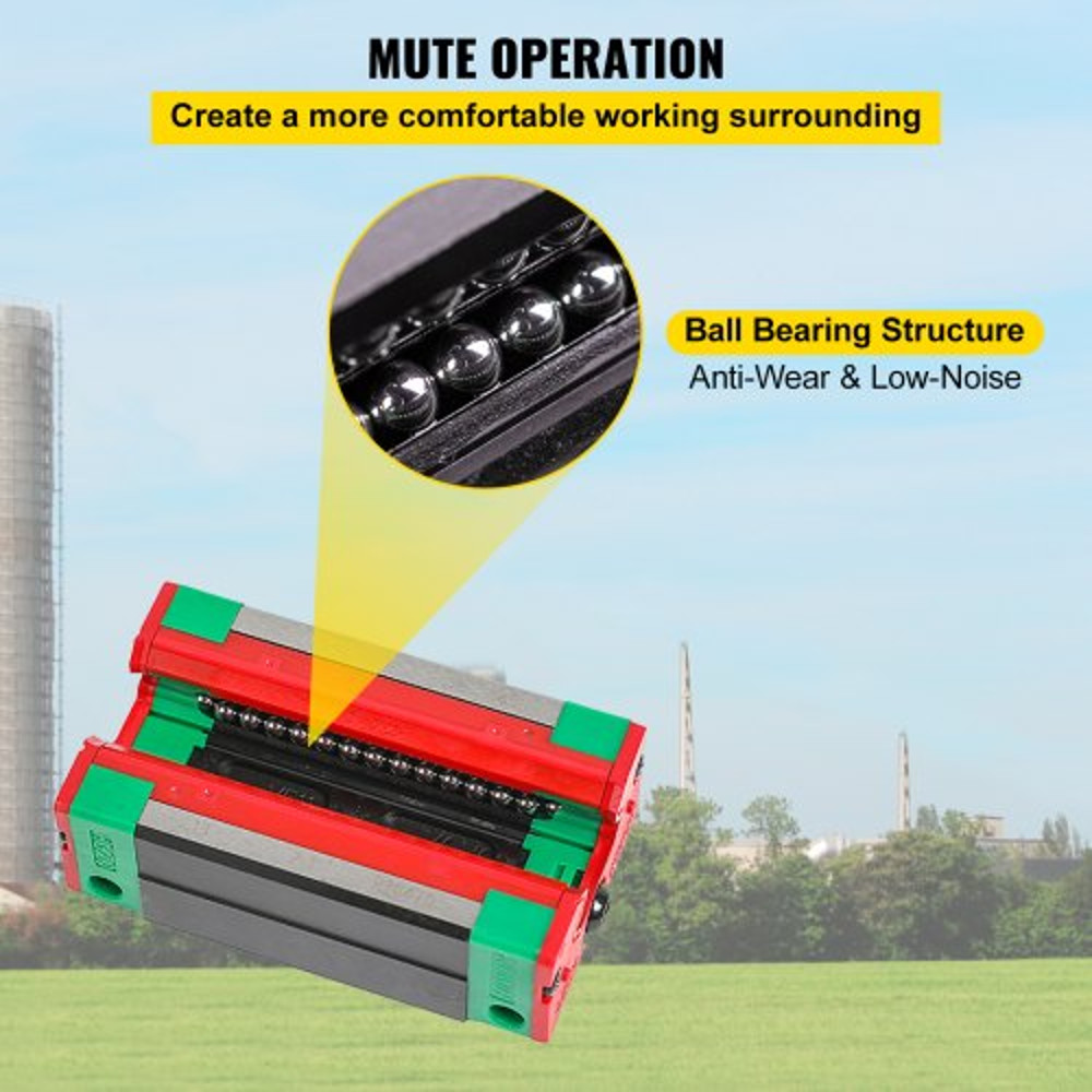 HSR151500mm Linear Rail Guide Set 2x 59 Guideway Rails With 4 Square Carriage Bearing Blocks For CN 6