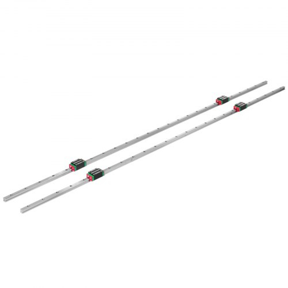 HSR151500mm Linear Rail Guide Set 2x 59 Guideway Rails With 4 Square Carriage Bearing Blocks For CN 8