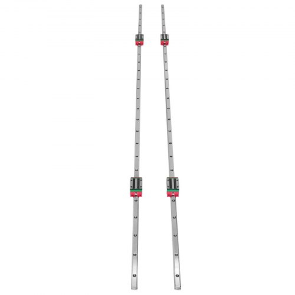 HSR151500mm Linear Rail Guide Set 2x 59 Guideway Rails With 4 Square Carriage Bearing Blocks For CN 9