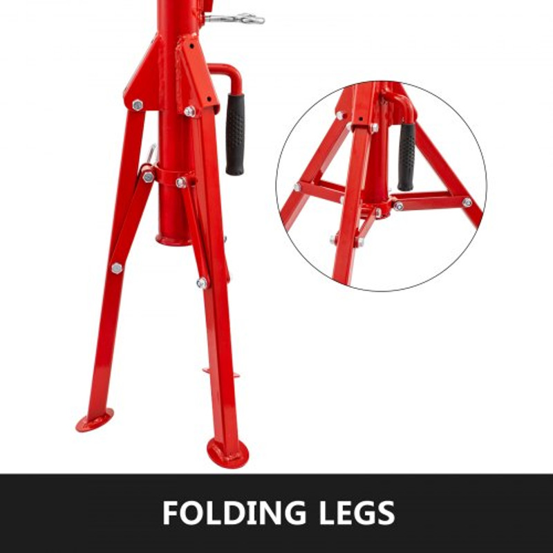 Industrial Pipe Jack Stand, 2500LB Capacity Welding Stand with 4-Ball V-Head, Adjustable Height 24" to 43"