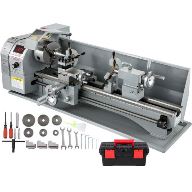 220 X 750MM Mini Metal Lathe 1100W Variable Speed Bench Lathe With LED Display For Precision Turnin 0