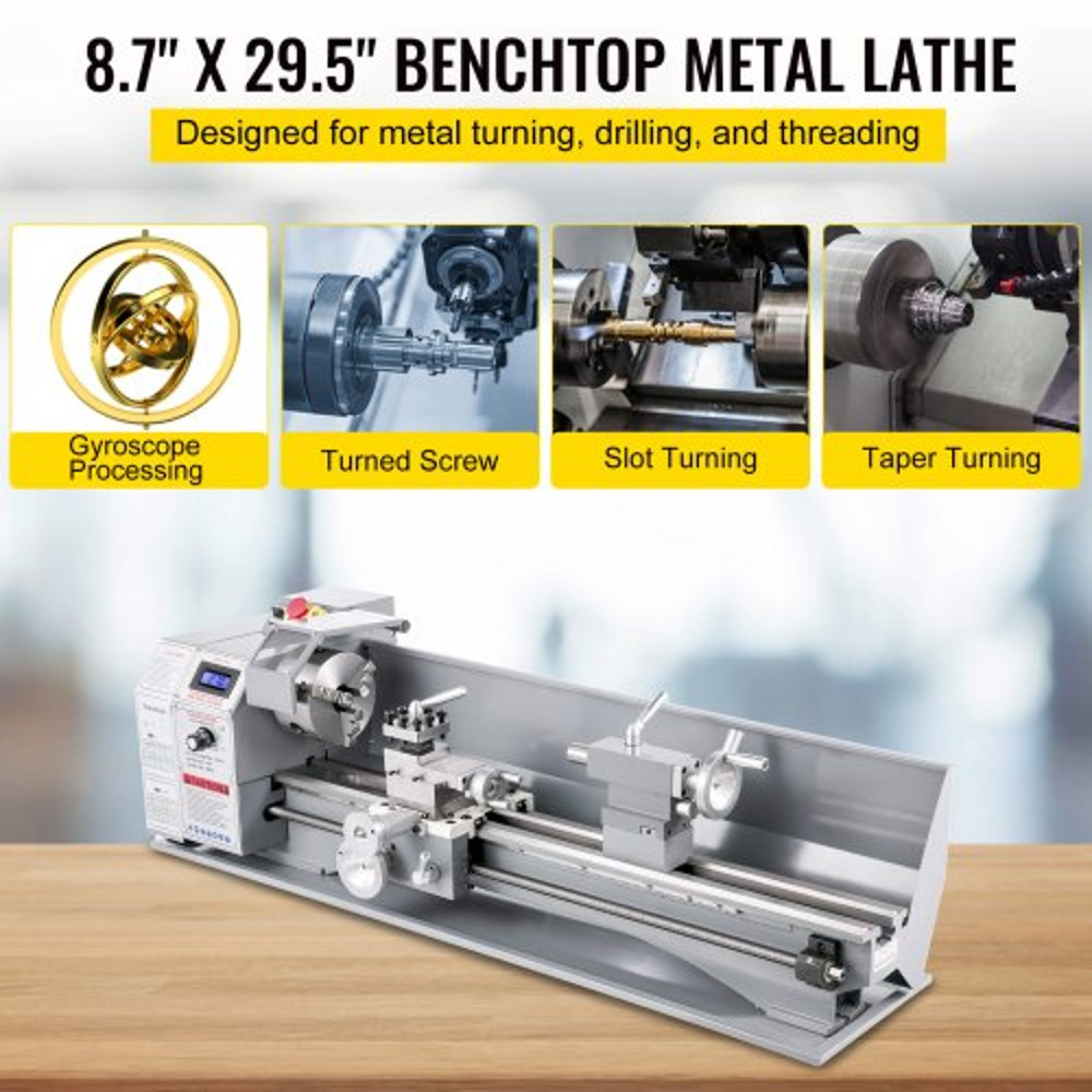 220 X 750MM Mini Metal Lathe 1100W Variable Speed Bench Lathe With LED Display For Precision Turnin 1
