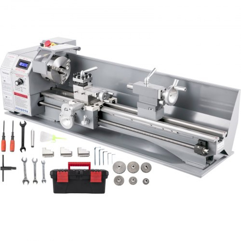 220 X 750MM Mini Metal Lathe 1100W Variable Speed Bench Lathe With LED Display For Precision Turnin 6