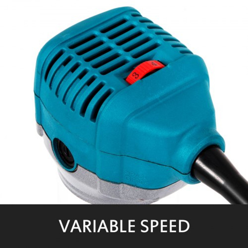 710W Compact Router Trimmer Kit, 1.25HP Variable Speed Wood Router with Fixed/Plunge Base, Max 30,000 RPM for Precision