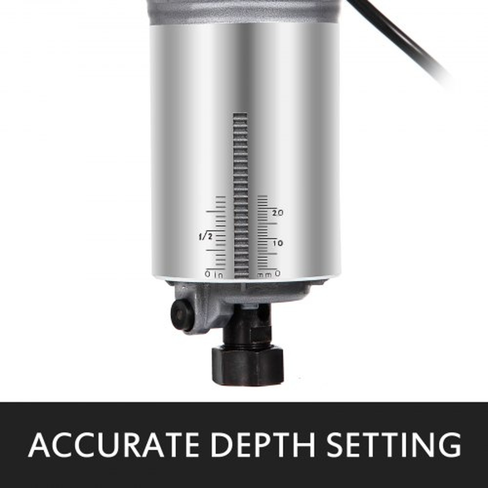 710W Compact Router Trimmer Kit, 1.25HP Variable Speed Wood Router with Fixed/Plunge Base, Max 30,000 RPM for Precision