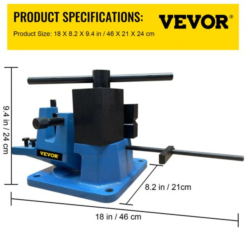 Heavy-Duty UB Universal Metal Bender, Manual Rebar, Angle Iron, Round & Flat Steel Strip Bending Tool, Detachable Lever