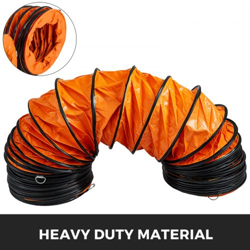 PVC Flexible Ducting Hose for Utility Blower Exhaust Fan, Heavy Duty HVAC Vent Hose for Industrial Ventilation