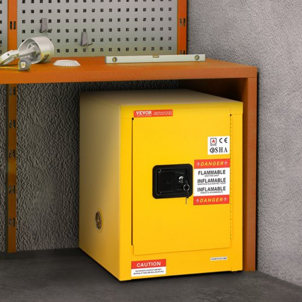 Safety Cabinet, Flammable Storage Cabinet with Adjustable Shelf, Galvanized Steel, Leak-Proof Design for Garage