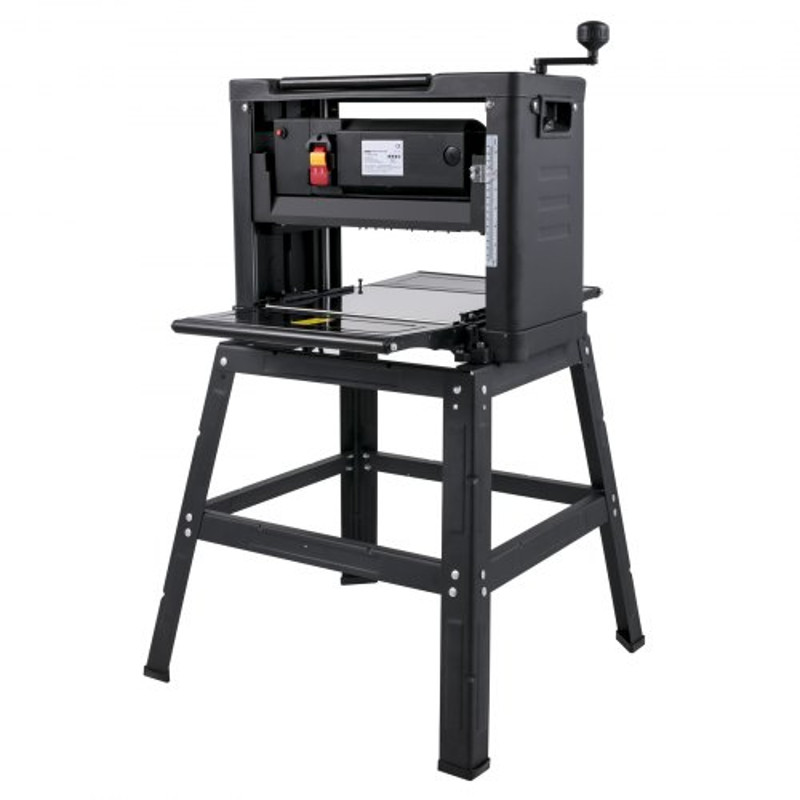 Thickness Planer, Foldable Benchtop Wood Planer with Stand, Dust Exhaust Interface, Double Cutter, High Feed Rate