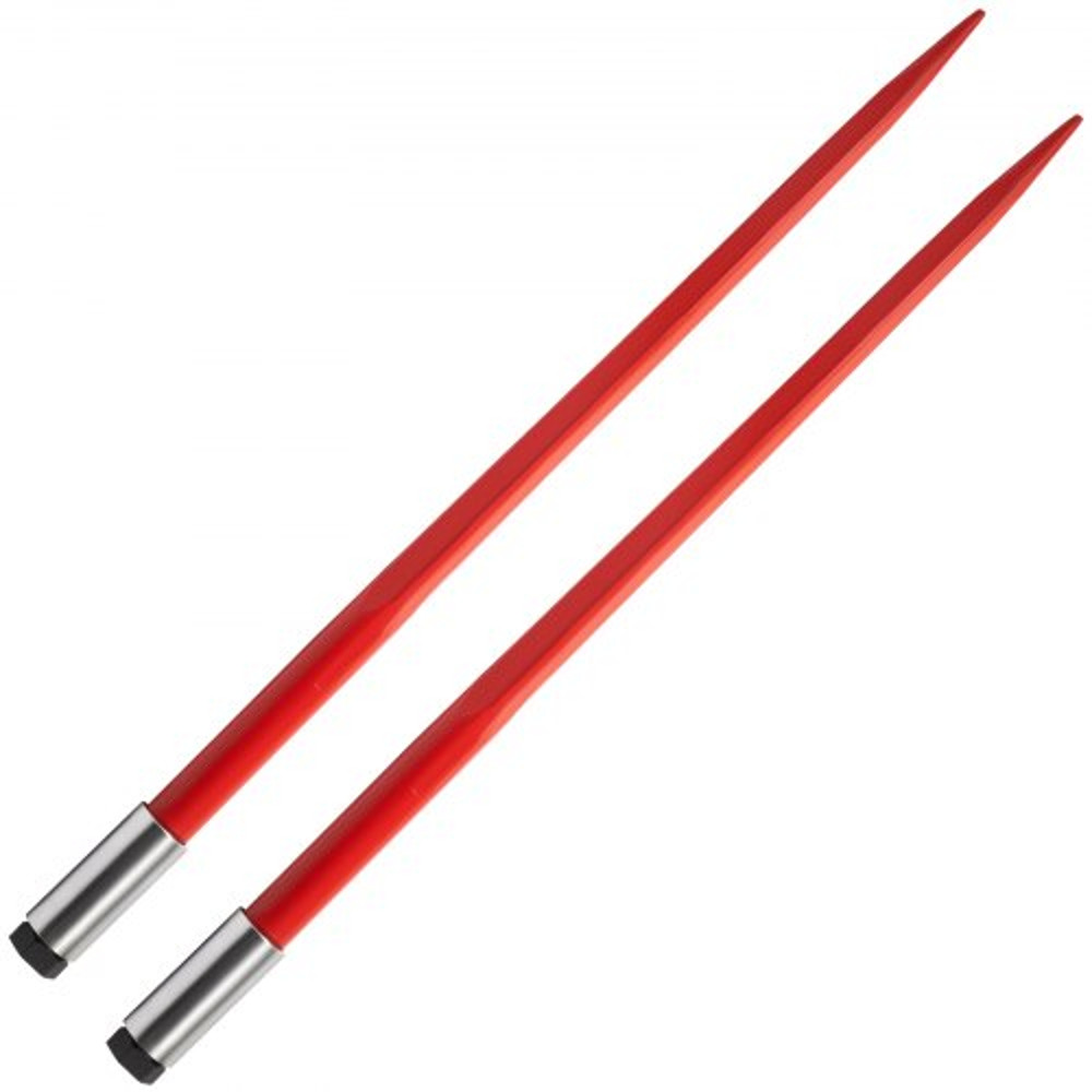 43 Bale Hay Spike Red Coated HighStrength Spear With Hex Nut Sleeve For Quick Attach To Tractors L 7