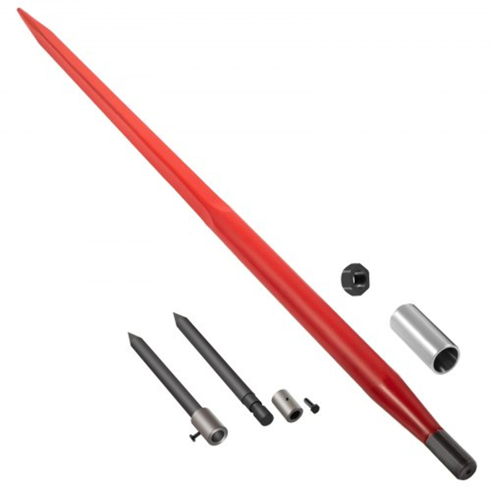 HeavyDuty Hay Bale Spear Set Quick Attach 49 Bale Spike With Hex Nut Sleeve 2 Stabilizer Spears F 8