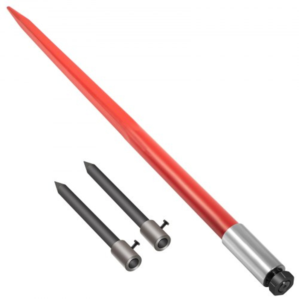 HeavyDuty Hay Bale Spear Set Quick Attach 49 Bale Spike With Hex Nut Sleeve 2 Stabilizer Spears F 9