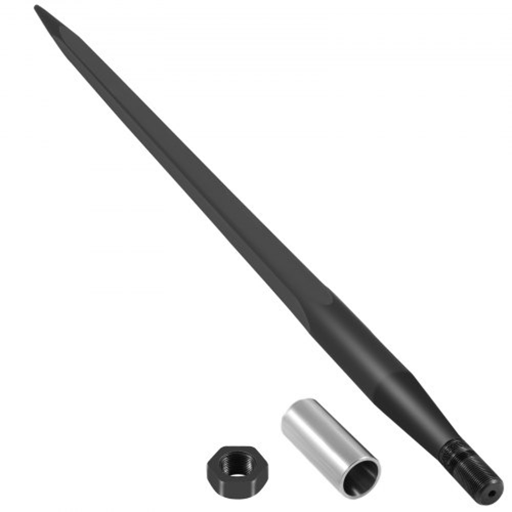 3600 Lbs Capacity Black Coated Bale Forks 39 Bale Hay Spike With Hex Nut  Sleeve For Tractors Loade 9