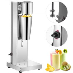 single head classic milkshake maker with 800ml cup, 2 speed adjustable silver milkshake maker machine for smoothies