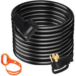 rv extension cord, durable premium power supply cable with handles, copper wire for trailer, motorhome & camper