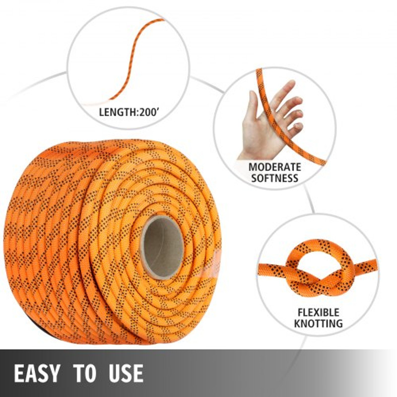 Double Braid Polyester Pulling Rope, Strength Nylon Core Load Rope for Sailing, Towing, Outdoor & Indoor Utility Use