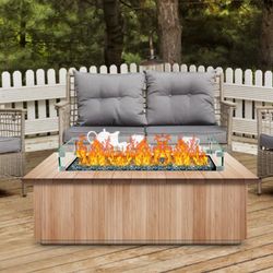 fire pit wind guard, heavy-duty tempered glass wind screen fence (29.5 x 13.6 inch)