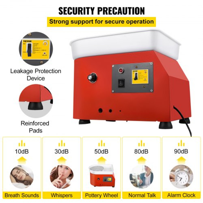 25cm Pottery Wheel 350W Electric Ceramics Clay Forming Machine With Aluminum Alloy Wheel DIY Tool 5