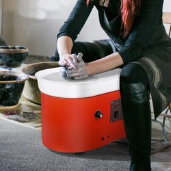 25cm pottery wheel, 350w electric ceramics clay forming machine with aluminum alloy wheel & diy tool tray
